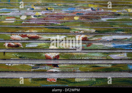 The vertical part of the steps leading to the main entrance of the Albertina are painted advertising their latest exhibit