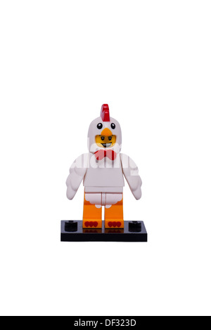A Lego minifigure on a white background Stock Photo