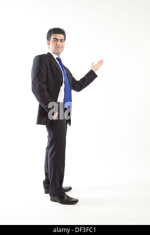 Young business man presenting Stock Photo