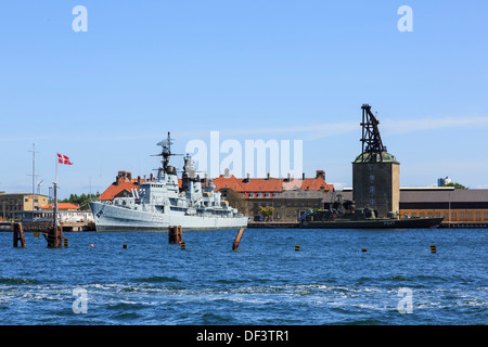 HDMS Peder Skram (F352) class frigate moored by Naval Station now part of Royal Danish Naval Museum in Copenhagen Denmark Stock Photo