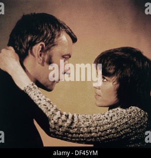 Jane Fonda and Donald Sutherland, On-Set of the Film, 'Klute', 1971 Stock Photo