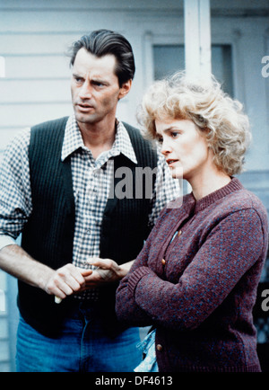 Sam Shepard and Jessica Lange, On-Set of the Film, 'Country', 1984 Stock Photo