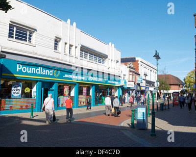 Poundland shop in art deco building, Crewe Cheshire UK Stock Photo