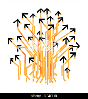 Many arrows pointing in different directions with one arrow showing ...