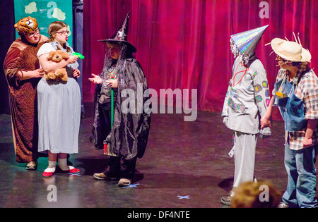 Starpoint members perform Wizard of Oz. Starpoint provides services to children &  adults with developmental disabilities. Stock Photo
