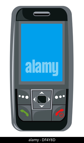 Retro cellphone isolated on white background. 3D illustration Stock ...