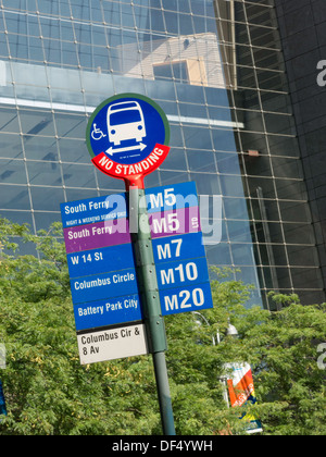 Bus Stop Sign, NYC Stock Photo