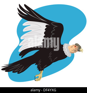 Illustration of a condor vulture in flight done in retro style on isolated white background. Stock Photo