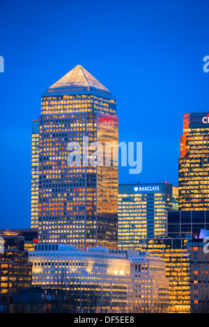 Financial District Canary Wharf Office Buildings London England Stock ...