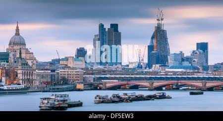 The City of London skyline viewed over the River Thames London England Stock Photo