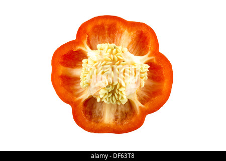 Parts of colorful sweet bell pepper. (with clipping work path) Stock Photo