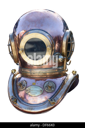 Vintage retro brass deep sea diving helmet Stock Photo