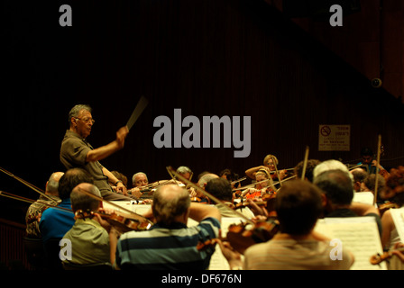 Rehearsal of the Israeli Philharmonic Orchestra with Zubin Mehta conductor at the Mann Auditorium Tel Aviv, Israel Stock Photo