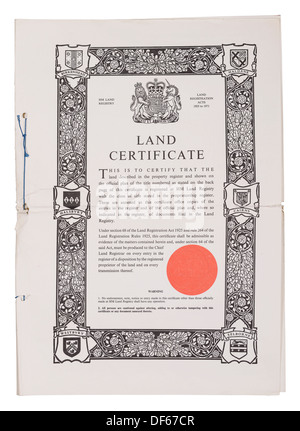 UK Land Registry Land Certificate property document Stock Photo