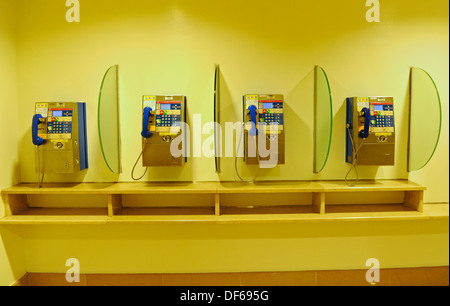 Public telephones in a shopping center Stock Photo
