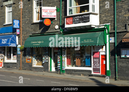 Village shop and Post Office in Coniston, Lake District National Park, Cumbria, England UK Stock Photo