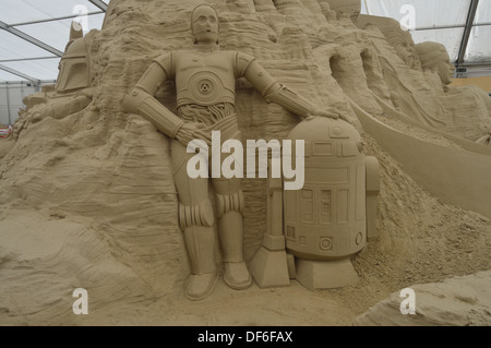 sci fi sand sculpture Stock Photo