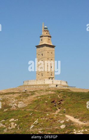 Torre de Hercules, the famous lighthouse of La Coruña, Galicia, Spain. Stock Photo