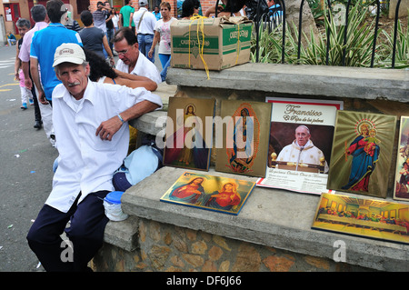 Seller , Easter in Ntra Sra del Rosario Cathedral in GIRARDOTA - Department of Antioquia. COLOMBIA Stock Photo