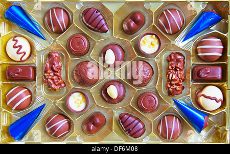 Variety of hand made swiss chocolate Stock Photo