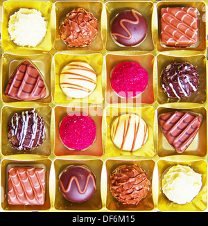 Variety of hand made swiss chocolate Stock Photo