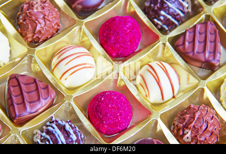 Variety of hand made swiss chocolate Stock Photo