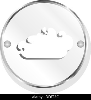brushed metal cloud round button Stock Photo - Alamy