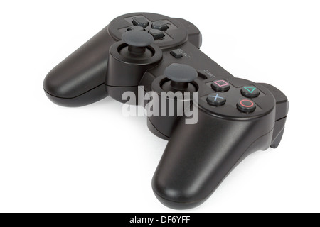 Wireless gamepad for playing games, isolated on white background, with clipping path Stock Photo