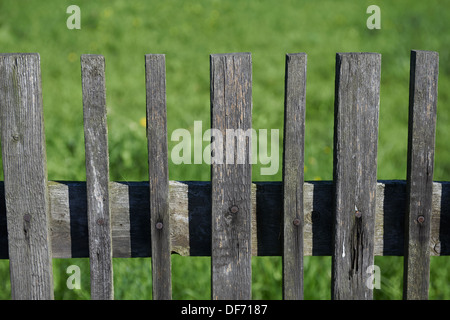 Detail of a old wooden palisade Stock Photo