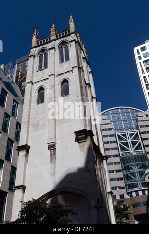 Saint Alban Church Tower, Wood Street, London, England, UK. Stock Photo