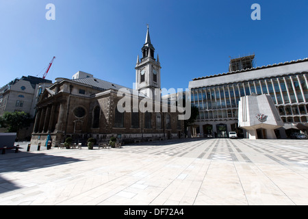 St Lawrence Jewry, Guildhall Library & The Clockmakers Museum, London, England, UK. Stock Photo