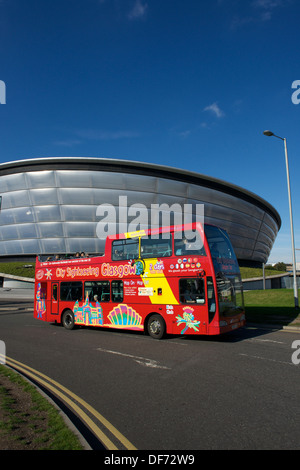 A tour bus passes The SSE Hydro on the Scottish Event Campus in Glasgow ...