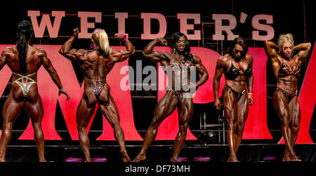 Sept. 27, 2013 - Las Vegas, Nevada, U.S. -  Ms. Olympia competitors pose during Joe Weider's Olympia Fitness and Performance Weekend.(Credit Image: © Brian Cahn/ZUMAPRESS.com) Stock Photo