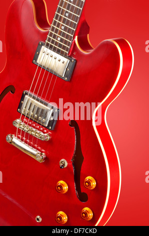 Electric guitar shoot in studio Stock Photo