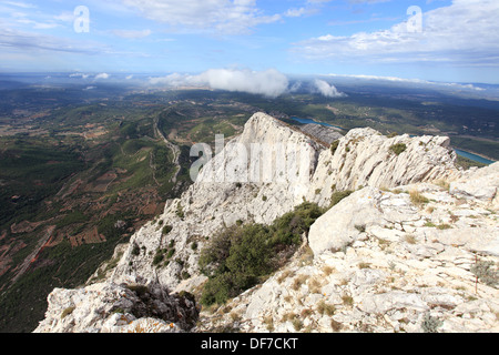 The montagne Sainte Victoire in the Bouches du Rhone. France Stock Photo