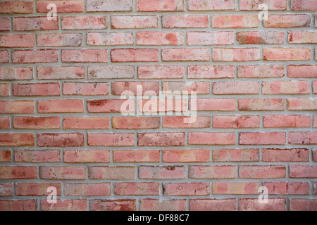 Newly built red brick wall background, bricks have some old look but not much Stock Photo