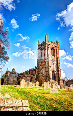 St Giles Parish Church,Hartington,Derbyshire,England,UK Stock Photo