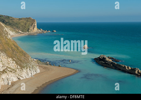 East Side Of Durdle Door, Durdle Dor, Looking Out Over St Oswald's Bay, Dorset, England, Uk (Jurassic Coast) Stock Photo