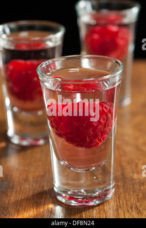 Three shots of vodka Stock Photo - Alamy