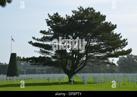 1944 D-day in Normandy: american cemetery in Colleville, Normandy. Stock Photo