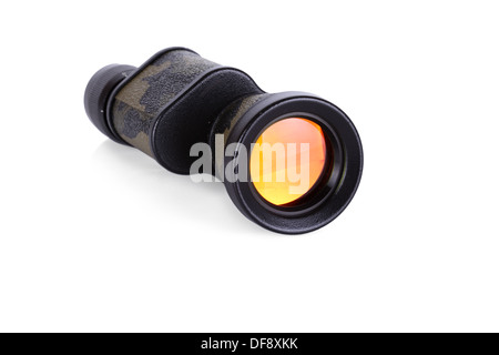 Military colored monocular isolated on white background Stock Photo