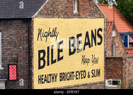 Old Bile Beans advertising billboard, York, North Yorkshire, England. Stock Photo