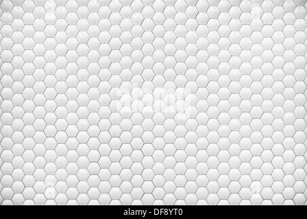 White shiny hexagon bubble tile texture background Stock Photo
