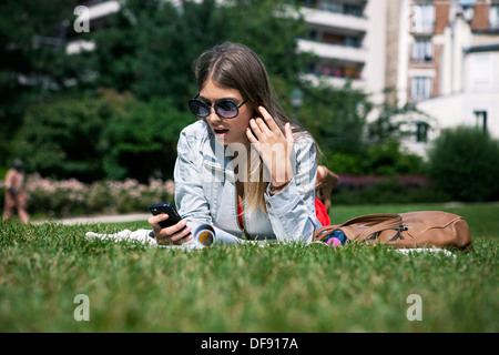 WOMAN ON THE PHONE Stock Photo