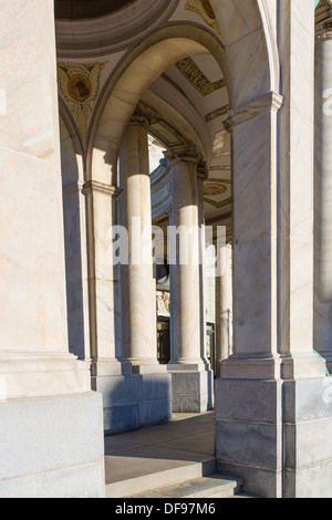 Columns on Our Lady of Victory Basilica is a Catholic parish church and national shrine in Lackawanna, New York Stock Photo