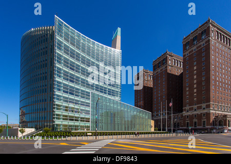 10 story Robert H. Jackson United States Courthouse on Niagara Square in Buffalo New York Stock Photo