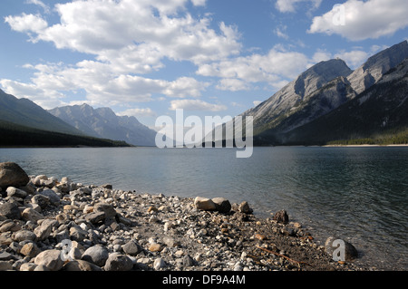 Spray Lakes and surrounding mountains near Canmore, Alberta, Canada. Stock Photo