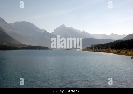 Spray Lakes and surrounding mountains near Canmore, Alberta, Canada. Stock Photo