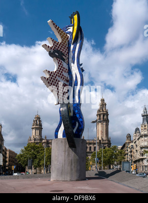 BARCELONA, SPAIN - SEPTEMBER 12, 2013: The El Cap de Barcelona sculpture in Port Vell Stock Photo