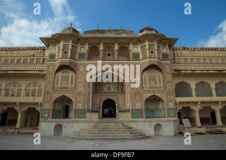 Ganesh Pol Entrance at Amer Fort is renowned for its artistic style Stock Photo